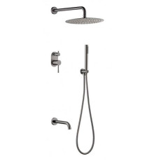 Душевой комплект встраиваемый Boheme Uno верхний душ 30 см gun metal 464-2-GM