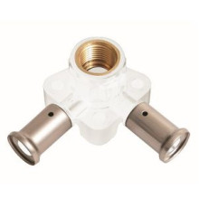 Водорозетка проходная Henco PVDF пресс белая 16x1/2x16 ВР 40 мм 3PKW-160416