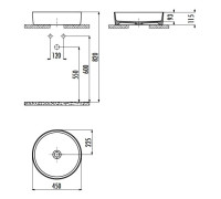 Раковина накладная Creavit LOOP 45 см белый матовый LP145-00MB00E-0000