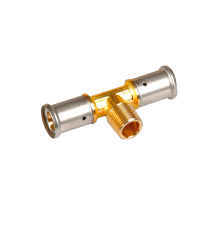 Тройник пресс латунный HENCO 16х1/2х16 НР 14P-160416