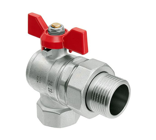 Кран шаровой Smart Install 1/2 ВР/НР угловой с американкой бабочка 57161S