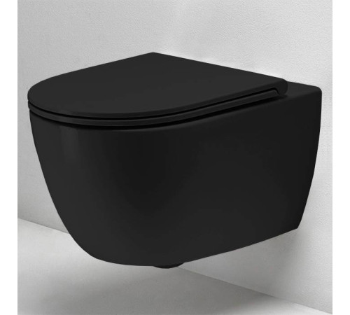 Унитаз подвесной Simas Trevi 56х37 см безободковый черный матовый TRV18 nero matt