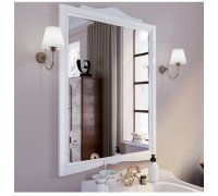 Зеркало подвесное Tiffany World Veronica Nuovo 83х110 см в деревянной раме белый VER1183-B