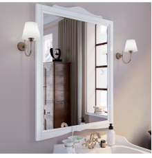 Зеркало подвесное Tiffany World Veronica Nuovo 83х110 см в деревянной раме белый VER1183-B