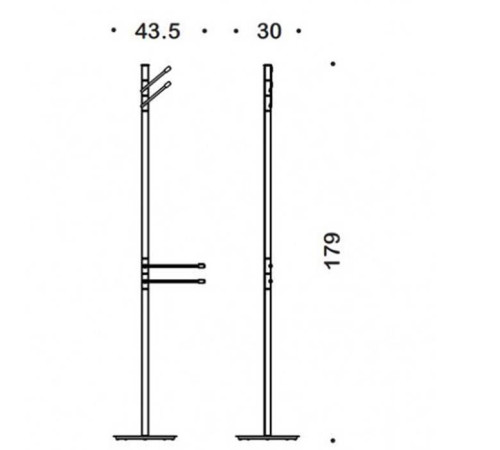 Стойка напольная Colombo Design Isole Piantane 178 см 2 держателя 2 крючка хром B9412N.CR
