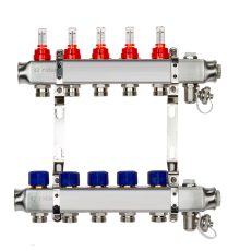 Комплект коллекторов Ридан SSM-5RF set с расходомерами и кронштейнами 5 контуров 088U0955R