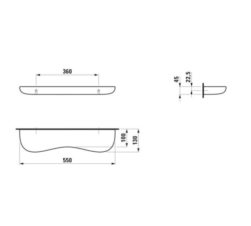 Полка керамическая подвесная Laufen Florakids 550x130x55 мм облако бело-зеленая 8.7703.1.072.000.1
