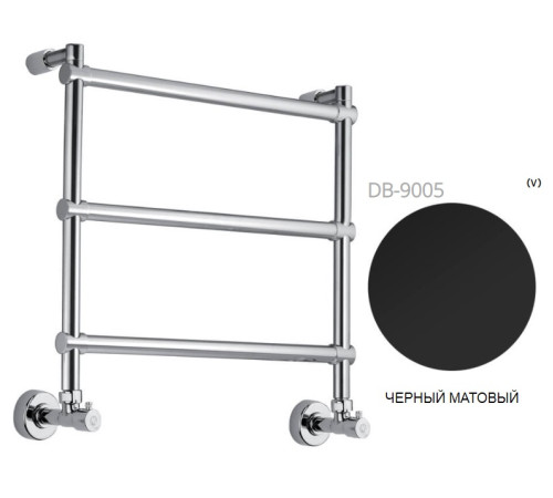 Полотенцесушитель водяной Margaroli 442-3 Matt Black 4424703Mb