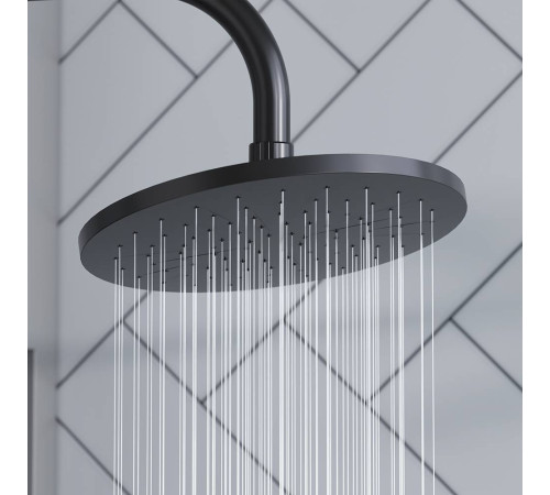 Душевая система AM.PM Jupiter со смесителем-полкой и гигиеническим душем черная 977770300