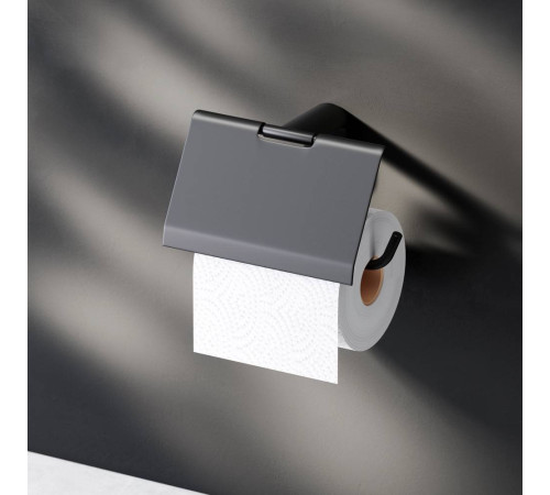 Держатель для туалетной бумаги AM.PM Joy с крышкой черный A84341422