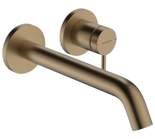 Смеситель для раковины Hansgrohe Tecturis S настенный внешняя часть матовая бронза 73351140