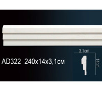 Молдинг Perfect AD322 полиуретановый 26х13х2000 мм AD322