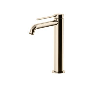 Смеситель для раковины Gattoni Circle Two высокий 227 мм с донным клапаном Brushed Nickel 9146/91NS