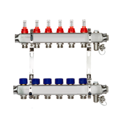 Комплект коллекторов Ридан SSM-6RF set с расходомерами и кронштейнами 6 контуров 088U0956R
