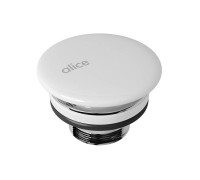 Донный клапан для раковины Alice керамический неперекрываемый белый глянцевый PIL006