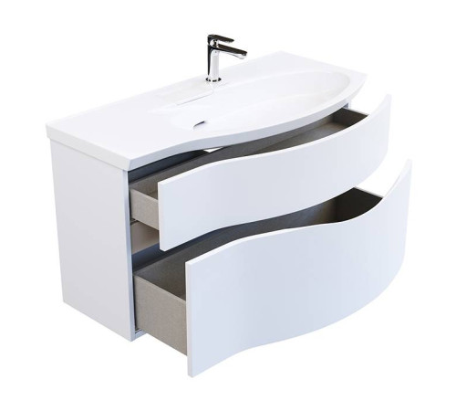 Тумба подвесная с раковиной Kerama Marazzi Riva 100 см правая белый матовый RV.wb.100Rh/RV.100Rh\WHT.M