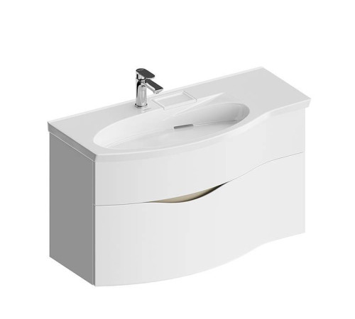 Тумба подвесная с раковиной Kerama Marazzi Riva 100 см левая белый матовый RV.wb.100Lh/RV.100Lh\WHT.M