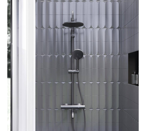 Душевая система AM.PM Jupiter с термостатом черная матовая 977810300