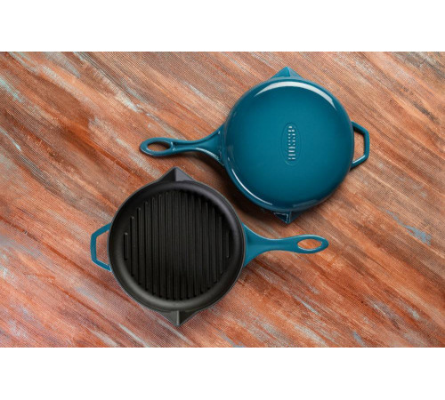 Сковорода-гриль чугунная Hosseven HS Y GTV 28 BLUE 28 см А758028