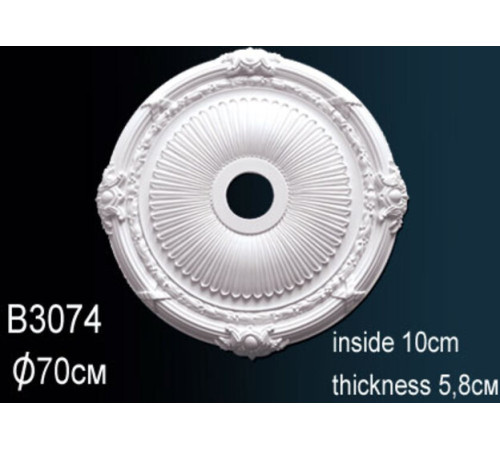 Розетка потолочная под люстру Perfect B3074 полиуретановая с орнаментом 562 мм B3074