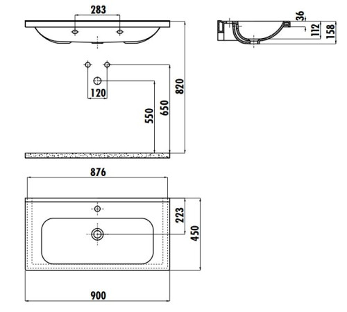 Раковина мебельная Creavit IDEAL 90 90x45 см белая ID090-00CB00E-0000