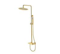 Душевая стойка Boheme Stick Spirale со смесителем и верхним душем 30 см золото 128-GG.4