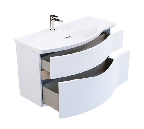 Тумба подвесная с раковиной Kerama Marazzi Riva 100 см левая белый матовый RV.wb.100Lh/RV.100Lh\WHT.M