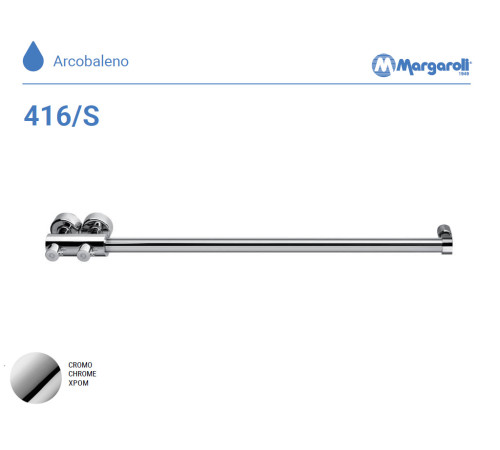 Полотенцесушитель водяной Margaroli 416/S 900 мм Chrome без крючков 416SCR