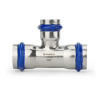 Тройник раструбный переходный Varmega Inox Press 22x15x22 мм VM719221522