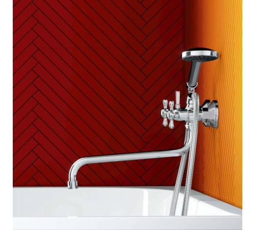 Смеситель для ванны и душа с душевым гарнитуром DORFF Vintage D6095000