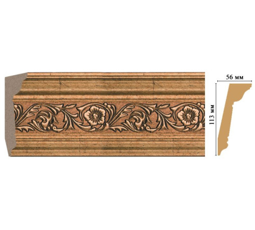 Плинтус потолочный DECOMASTER 129D-58 113х56х2400 мм 129D-58