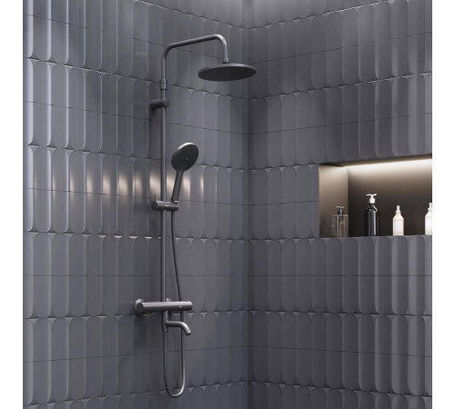 Душевая система AM.PM Jupiter с термостатом черная матовая 977810300