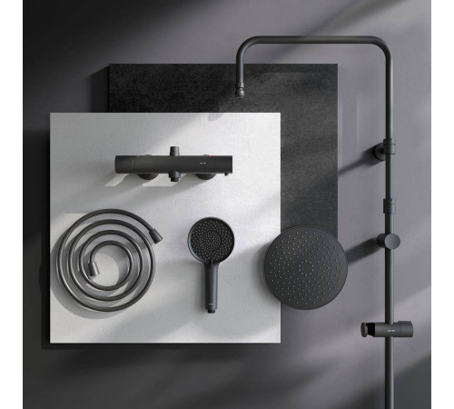Душевая система AM.PM X-Joy с термостатом черный матовый F0785A422