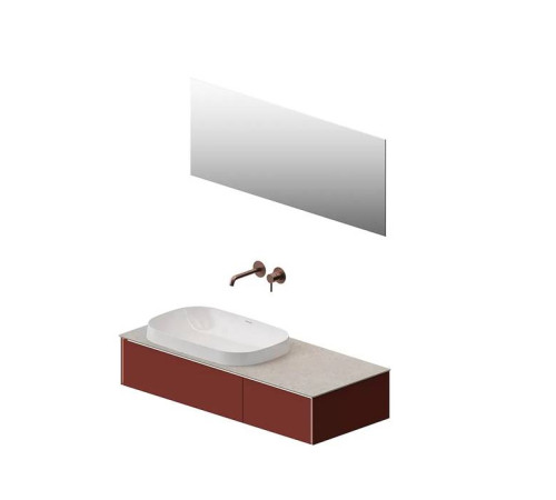 Тумба под раковину подвесная Kerama Marazzi Magica 115.4х48.5х22 см 2 ящика венецианский красный матовый MA.120.2/VR.M