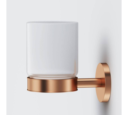 Стакан стеклянный с настенным держателем AM.PM X-Joy розовое золото A85A34344