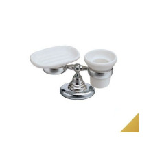 Набор аксессуаров Art&Max CA 772.52 мыльница и стакан керамика золото CA77252