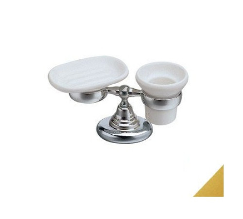 Набор аксессуаров Art&Max CA 772.52 мыльница и стакан керамика золото CA77252