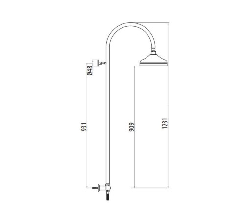 Душевая стойка Gattoni PD с верхним душем 200 мм хром 4290/PDC0