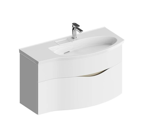 Тумба подвесная с раковиной Kerama Marazzi Riva 100 см правая белый матовый RV.wb.100Rh/RV.100Rh\WHT.M