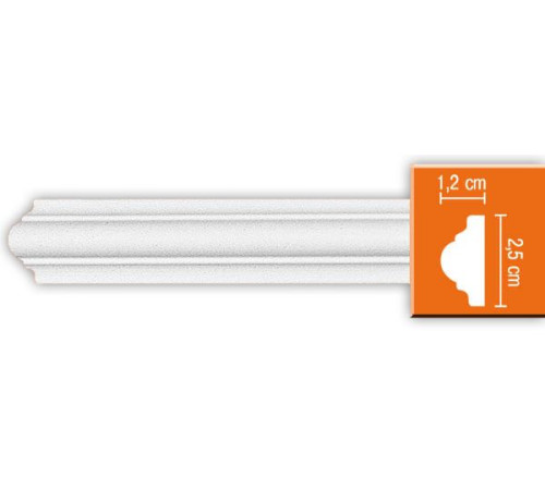 Молдинг DECOMASTER 97012F полиуретановый гибкий гладкий 25x12x2400 мм 97012F