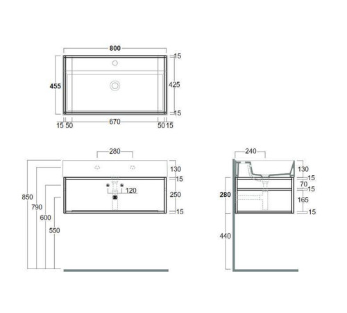 Структура металлическая подвесная Simas Agile 81x46x28 см черный матовый AGSS81