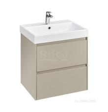 Тумба под умывальник подвесная Roca Ona 585x450x565 мм 2 ящика Бежево-серый матовый A857613510