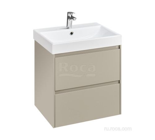 Тумба под умывальник подвесная Roca Ona 585x450x565 мм 2 ящика Бежево-серый матовый A857613510