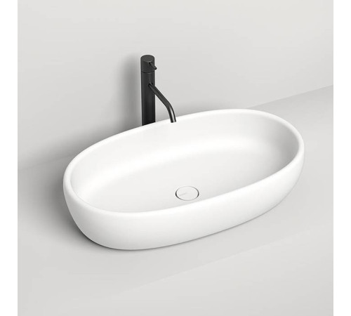 Раковина накладная Salini Luce 70х40х15.5 см S-Stone белый матовый 110721M