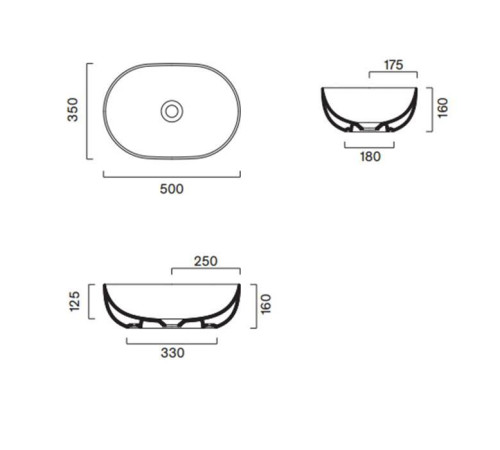 Раковина накладная Catalano Sfera 50х35 см белый глянцевый 0522500001