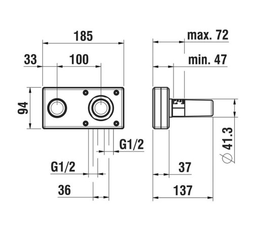 Внутренняя часть смесителя для раковины Laufen Simibox 2-Point HF574049000000