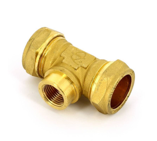 Тройник обжимной с внутренней резьбой Tiemme 28х1/2х28 1000101