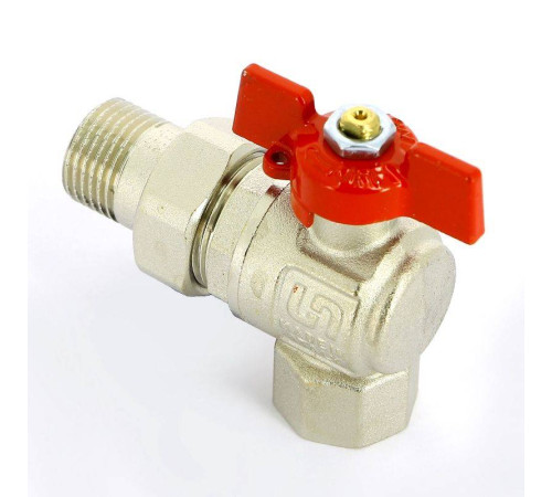 Кран шаровой угловой Uni-Fitt 1/2 НВ с разъемным соединением для коллекторов 133T2000