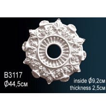 Розетка потолочная под люстру Perfect B3117 полиуретановая с орнаментом 486 мм B3117