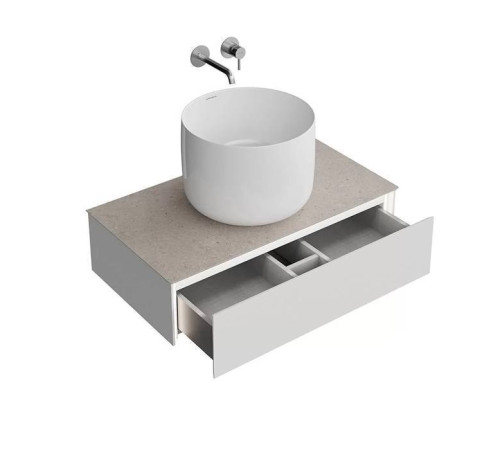 Тумба под раковину подвесная Kerama Marazzi Magica 88.4х48.5х22 см 1 ящик утренний серый матовый MA.90.1/MGR.M